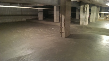 Finished concrete pour in basement crawl space 2