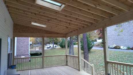 View from under covered deck